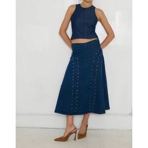 NEW TT STUDIOS jan midi skirt in blue
